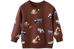 Little Hand Boys Sweatshirt Dinosaur Jumper Crew-neck Long Sleeve Top Shirt Toddler Cotton Casual Pullover Kids Clothes Age 1-7 Years