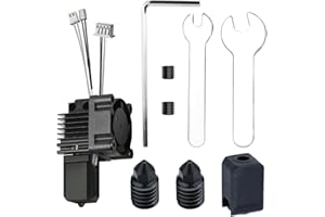 JUUPINE Hot end kit for Bambu lab X1/X1C/X1E only (all-in-one with fan), 3D printer print head with cooling fan kit (including silicone socks & 2 0.4mm hardened steel nozzles)