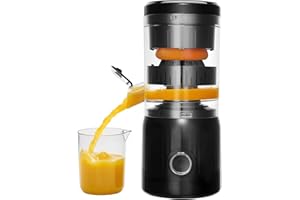 MAISON HUIS Orangenpresse Zitruspresse Zitronenpresse Elektrisch Saftpresse Juicer Entsafter für Orange, Zitronen, Zitrusfrüchte, USB-Ladefunktion, Schwarz