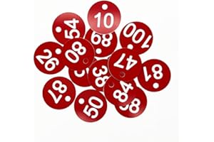 ‎NANTUN NanTun 35mm ABS Key Tags Engraved Number Id Tags, Numbered Key Tags 50 Pieces - Red - 1 to 100
