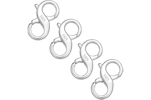 ‎ALEXCRAFT Sterling Silber 925 Doppel Kettenverschluss, ALEXCRAFT 4 Stück Silber 925 Doppelter Karabinerverschluss Schmuckverschluss Hummerschere Verschluss für Halskette Armband Ketten Schmuckherstellung