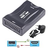 Scart auf HDMI Konverter Adapter, MISOTT Scart zu HDMI Konverter, Scart to HDMI Adapter Converter(DC-Netzteil Enthalten)