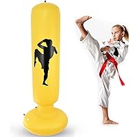 Nabance Boxsack Kinder 150CM Standboxsack Aufblasbare Boxsäule Tumbler Punching Tower Sofortiges Zurückprallen Fitness…