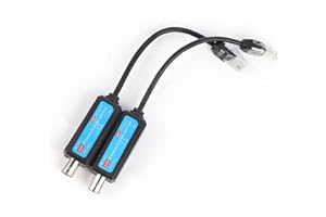 TIIYEE Extender Ricevitore di Passive, 10/100 Mbps 1CH Trasmettitore Coassiale Rete Passivo del Passiva Trasmettere Segnali Digitali in Tempo Reale Cavo Telecamere a Linea per Telecamera IP NVR 1 Pair