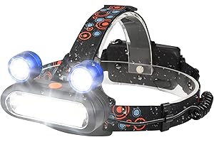 LETOUR Lampada frontale LED 4 modalità 500 lm Lampada da testa ricaricabile USB IPX5 Impermeabile per campeggio, escursionismo, corsa, pesca, jogging