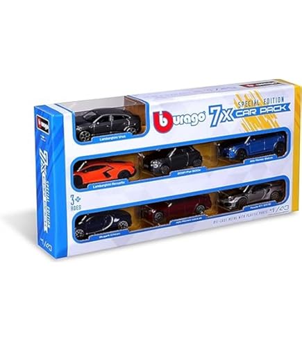 BBURAGO Cars 1:64 Set - 5 Sportwagen Bugatti Lamborghini Porsche