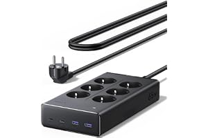 UGREEN 10-i-1 Grenuttag 65W USB C 6AC Multiuttag GaN | Grenuttag med strömbrytare, PD/QC3.0, 3680W max, överspänningsskydd, 1