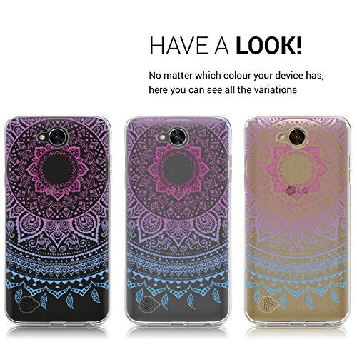 kwmobile Funda para LG X Power 2 - Carcasa Protectora de  TPU  con dise  o de Sol hind   en  Azul Rosa Fucsia Transparente 