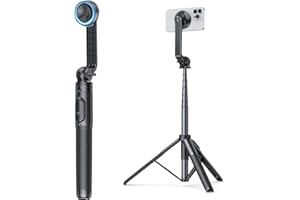 OMOTON Statyw do selfie Stick kompatybilny z MagSafe, 162.6 cm wysuwany magnetyczny statyw do telefonu komórkowego z pilotem Bluetooth, statyw do telefonu iPhone 15, 14, 13, 12