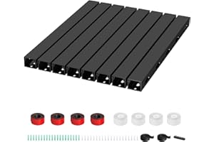 AOCII Cable Trunking - Magnetic Cable Management Under Desk with Upgraded Aesthetic Large Hole, Cable Raceway Kit for Hiding Computer, Gaming Desk, Network, TV, Power Cord - 8x15.7in Black