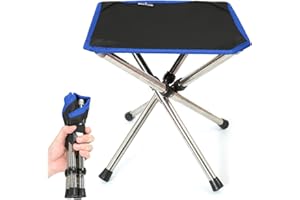 ROCK CLOUD Mini Folding Stool Tripod Lightweight Camping Stool Compact Portable Travel Stool Backpacking Chairs Outdoor for Camp Hiking Picnic Fishing BBQ Hold Up 110 KG
