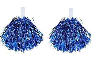 2 stycken cheerleader-pom poms, Naisfei Cheerleader poms, sport pom poms, cheers-bollpoms, metallfolie pussla, danspusla för dansfest, sport, tävling, lag, spöke