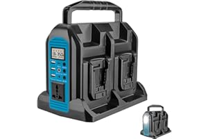 JANRI 350W 4 ports Pure Sine Wave Power Inverter, DC 18V to 230V-240V AC supply, Compatible with Makita 18V Batteries (Battery Not Included) | Portable Outdoor Power Converter