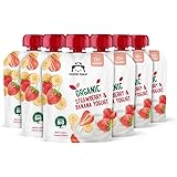 Marchio Amazon - Mama Bear Yogurt Biologico con Puree di Fragola, Banana e Carota Viola Biologiche, Vegetariano, 90g, Confezi