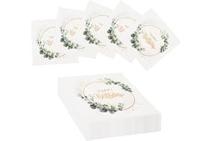 YSSGJK 60 Stück Servietten Geburtstag Happy Birthday Servietten, Geburtstagsservietten Papierservietten Geburtstag, Servietten Grün für Party Deko Tischdeko Geburtstag, 33 x 33cm