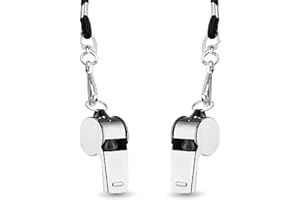 ‎TK GRUPPE TIMO KLINGLER TK Gruppe Timo Klingler 2er Set Trillerpfeife aus Edelstahl mit Band - Pfeife für Schiedsrichter & Beamte - Whistle - Schiedsrichterpfeife für Kinder & Sportunterricht