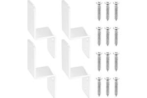 SIGULIKEJI 4 STK Tür Barricade Klammern, Z Winkel Halterung, Z Halterung Winkel Metallwinkel, Z Sicherheitstürschloss Halterungen, 2 x 4 Türschloss Klammern Drop-Open Bar für 2 x 4 Lumber, weiß, Z-Form