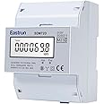 EASTRON SDM72D-MID Electricity Usage Meter - Three Phase Pulse Meter - 100A kWh Mains, Din Rail Smart kWh Energy Meter, with Backlit LCD Screen - MID Certified/Calibrated