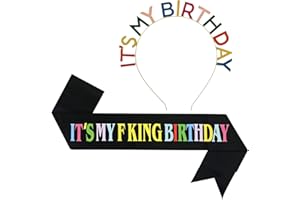 Larfraecy ITS MY BIRTHDAY Alphabet Colorful Hair Bands Drip Oil Rainbow Birthday Party Headpieces,Faja y tiara cumpleaños,accesorios para fiestas,Colorido cumpleaños niña faja y tiara