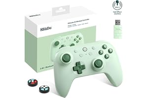 8Bitdo Ultimate 2C Mando Inalámbrico para PC con Windows y Android, Frecuencia de Sondeo de 1000 Hz, Joysticks de Efecto Hall y Gatillos Hall, Parachoques L4/R4 Reasignables, Función Turbo (Verde)