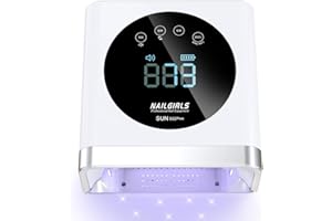 NAILGIRLS Lampade UV Per Unghie, Lampada LED UV per Unghie Ricaricabile 150W,Portatile Lampada per Unghie Senza Fili Fornetto Unghie 4 Timer Sensore Automatico, Asciuga Unghie per Manicure Pedicure