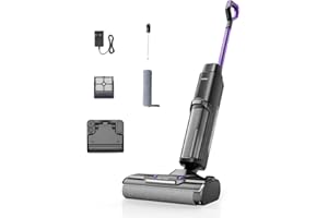 ‎REDKEY Redkey W15 Nass Trockensauger Akku, Selbstreinigung und Wischfunktion, 3 Reinigungsmodi, Kantenreinigungsbürste, Dual Wassertank, Kantenreinigung 6 mm, LED Spracherinnerung, Staubsauger für Hartböden