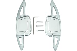 ontto Car Steering Wheel Shift Paddle Shifter Extension fit for Audi A1 S6 S7 A6 C8 A7 A8 2019 A4 S4 B9 S8 2020 S4 A3 8Y 2021 2022 2023 2024 Aluminum Alloy Gear Shift Paddle 2 PCS Accessories Silver