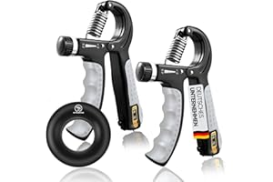 ‎STRABOZZ STRABOZZ Handtrainer Fingertrainer, Griffkraft Trainer Set, 5-60kg Einstellbarer Widerstand Unterarmtrainer - Grip Ring, Fingerkraft Grifftrainer - Fitness Krafttraining für Hand, Finger, Unterarm