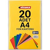 Nistabolje 20 Adet A4 Renkli Fon Kartonu 23 X 34 Cm 10 Renk