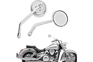 APEBAZY Juego de espejos retrovisores redondos cromados de 3 pulgadas para motocicleta, con tornillos de 10 mm, para manillares de motocicleta, ATV, Cafe Racer Dirt Bikes
