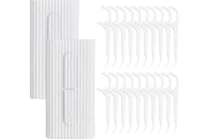 AOMHREK 2-Pack Hilo Dental, Arcos Dentales, Seda Dental Dental Floss Dispenser, Hilo Dental Con Mango Refillable Floss Box, Dental Care Tools, 20 Count, White