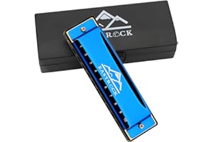 EASTROCK Blues Armonica a 10 Hole, Armonica Diatonica con Scatola Per Adulti, Principianti, Professionisti e Studenti (blu)