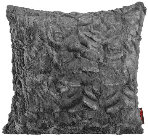 Fluffy Kissenhülle 70 x 70 cm Felloptik kuschelweicher Plüsch (005 mittelgrau) 1 Stück