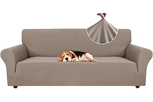Ystyle Copridivano 4 Posti con Braccioli, Elasticizzato Copri Divano Antigraffio Gatto Cani, Universale Moderno Fodere Copridivani, Elastico Copripoltrona Antimacchia Antiscivolo, Sabbia