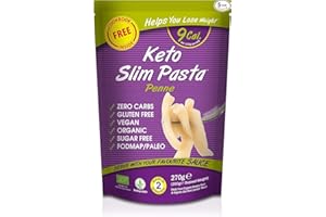 Eat Water Keto Slim Penne Pasta (Pack of 5 x 270g) Organic Konjac Flour & Oats Shirataki Pasta, Zero Carb, Low Calorie, Gluten, Fat & Sugar Free, Vegan High Fibre Ready to Eat, Paleo Diet Friendly