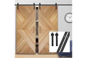 GIFSIN 13FT/396cm Sliding Barn Door Hardware Sliding Door Kit Barn Door Hardware,Splicing Track,Four Rollers,No Doors in It