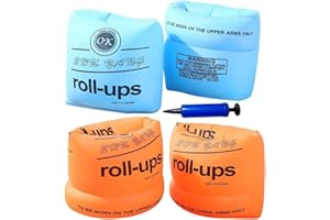 Babioms Braccioli Bambini Float Roll Up Sleeves for Children Braccioli Da Nuoto Gonfiabili 4 Pezzi Banda Di Braccio Gonfiabile Porta1pompa,Adatto a Bambini e Adulti