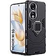 TheGiftKart TPU+PC Tough Armor Bumper Back Case Cover For Honor 90 5G | Ring Holder & Kickstand In-Built | 360 Degree Protection Back Case Cover For Honor 90 5G , Black