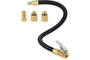 FdcZeyxior Adapter węża do pompowania opon, 35cm Inflator Pompka Wąż Adapter węża powietrznego Przedłużacz wentylu do wentylu samochodowego Pompka, Rower, Motocykl, Opony samochodowe, Pompka