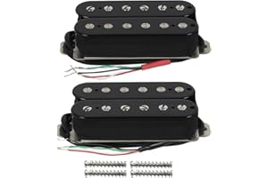 FLEOR Alnico 2 Humbucker-Tonabnehmer HBA2 E-Gitarren-Humbucker-Hals- und Steg-Tonabnehmer-Set, schwarz