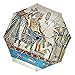 Produktbild baihuishop Vintage Ägypten Art winddicht Regenschirme Auto Open Close 3 Falten, der Golf Starke Haltbarer Kompakte Reise Regenschirm UV-Schutz Tragbar Leicht einfach tragen und & rutschfester Griff