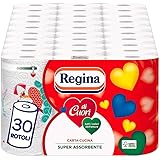 Regina di Cuori Carta Cucina | Confezione da 30 Rotoli a 2 veli | 50 fogli per rotolo | Grande Assorbenza, Spessa e Resistent