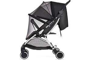 AHDMR Moustiquaire Universelle pour Poussette Été Filet Anti Moustique Noir pour Landau Lit Parapluie Siège Auto Nacelle Parc Berceau Moustiquaire Transat Bébé Moustiquaire à Glissière, Bye Bye Insectes