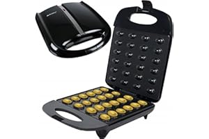TRESICE FRANCE Waffle macchina per biscotti per 24 metà noce, XL, 1600 W, rivestimento antiaderente, stampo per noci