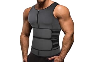 Memoryee Uomo Gilet Sudore Neoprene Camicia Allenamento Body Shaper Tuta Sauna Allenatore Sportivo Fitness Cerniera Canotta