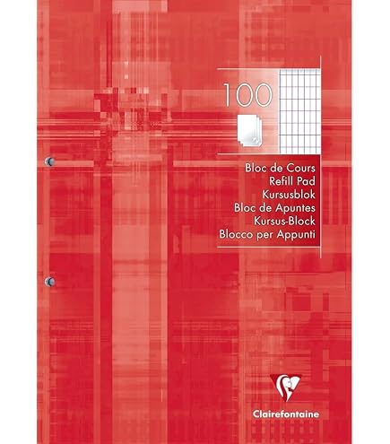 Oxford Bloc De Cours Quadrillé A4 - Papier Extra Blanc 90g