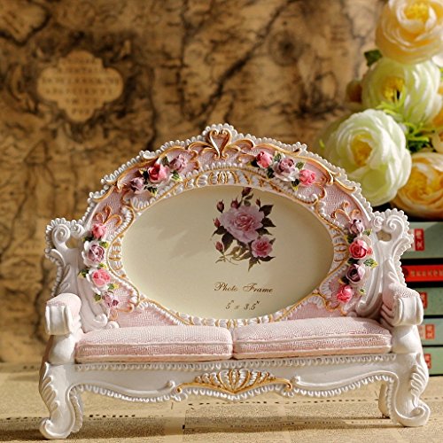 Giftgarden 9×13 Bilderrahmen in Sofasform rosa weiß Dekorahmen Geschenke Freunde - 2