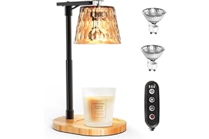 Accwork Candle Warmer Lamp, Height Adjustable Candle Lamp with 3 Timers for Jar Candles, Dimmable Candle Warmer with 2 Bulbs, Flameless Wax Warmer Lamp for Bedroom Home Decor