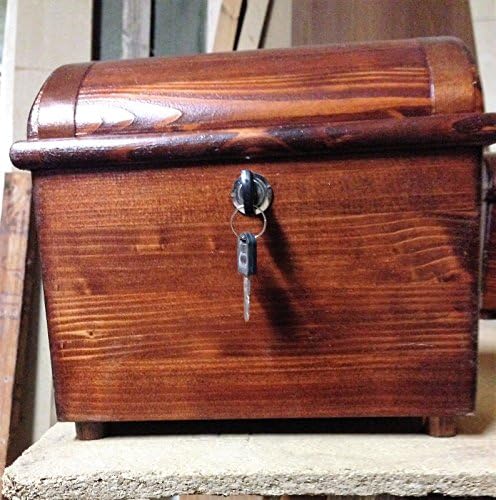 Wooden coffer with key antique style furniture, available Dark Walnut, Light Walnut, Oak, Dark Oak