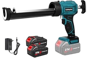 UOEONR Pistolet Silicone Electrique pour Makita 18V, Pistolet à cartouche sans fil with 2x3.0AH piles, Pistolet Silicone avec lumière LED et 4 vitesses, pour cartouches de 300 ml, pour sceller(2 Piles)